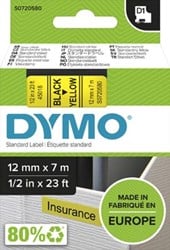 Dymo D1 tape 45018 12mm zwart op geel