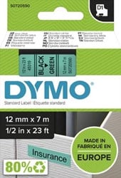 Dymo D1 tape 45019 12mm zwart op groen