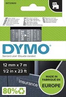 Dymo D1 tape 45020 12mm wit op transparant
