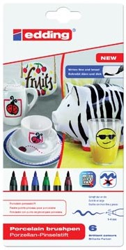 Edding brushpen Porcelein Fam assortiment set van 6