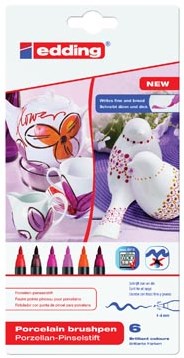 Edding brushpen Porcelein Warm assortiment set van 6