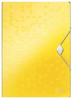 Leitz WOW elastomap met 3 kleppen uit Pp A4 geel