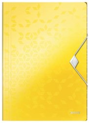 Leitz WOW elastomap met 3 kleppen uit Pp A4 geel