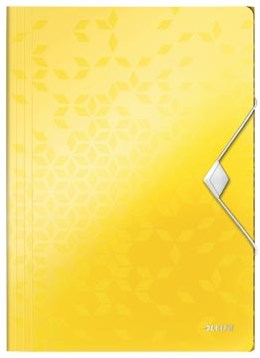 Leitz WOW elastomap met 3 kleppen uit Pp A4 geel