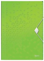 Leitz WOW elastomap met 3 kleppen uit Pp A4 groen