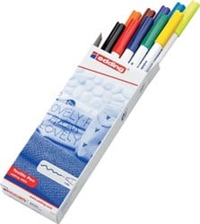Edding textiel Pen e-4600 doos van 10 stuks in geassorteerde kleuren