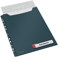 Insteekmap U-model Leitz Cosy harmonica A4 met perforatiestrip PP grijs-2