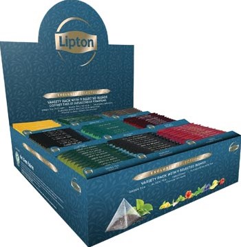 Lipton thee assortiment Exclusive Selection 9 smaken display van 108 zakjes
