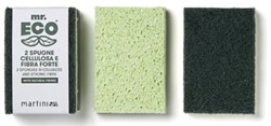 Mr. Eco schuurspons 9,8 x 6,8 x 2 cm met stevige vezels pak van 2 stuks