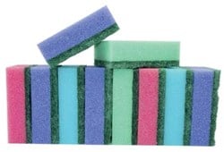 Aqualine schuurspons ft 8 x 5,5 x 2,8 cm, pak van 10 stuks