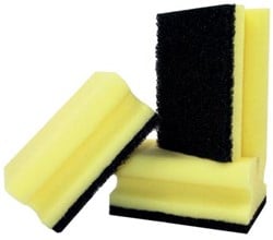 Aqualine schuurspons met zachte handgreep 9,5 x 7 x 4, 5 cm pak van 3 stuks