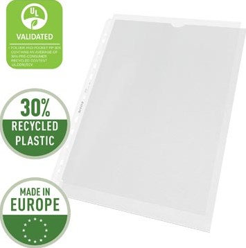 Showtassen A4 glashelder Premium 2 zijden open 130 micron 11-rings ds/100 Leitz-2