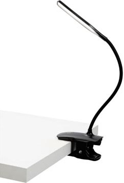 Draadloze lamp met klem zwart ALBA LED