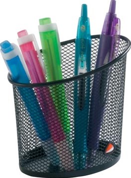 Pennenbakje in mesh metaal zwart