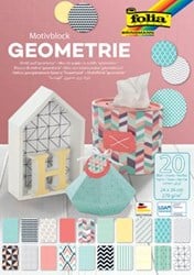Folia motiefpapier Geometrie 24 x 34 cm blok met 20 vel