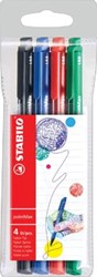 Stabilo schrijfstift Point Max etui met 4 stuks in geassorteerde standaard kleuren