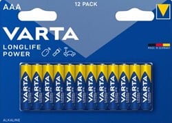 AAA batterij Varta Longlife Power blister van 12 stuks