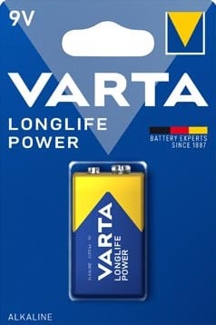 9 volt batterij Varta Longlife Power 1 stuks