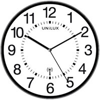 Unilux wandklok Wave radiogestuurd diameter 30 cm zwart/wit