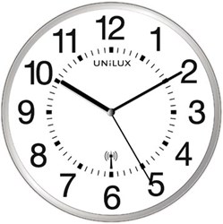 Unilux wandklok Wave radiogestuurd diameter 30 cm grijs en wit