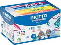 Giotto Decor Textile textielstiften schoolpack met 48 stuks in geassorteerde kleuren