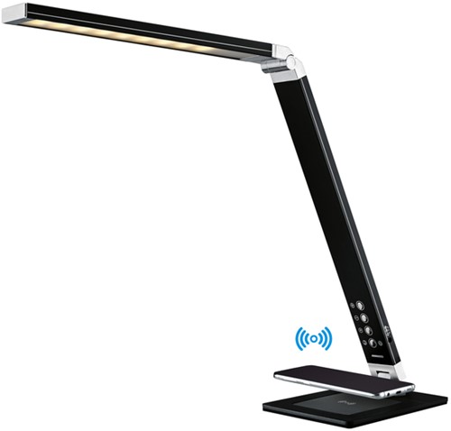 Bureaulamp met draadloze oplader ledlamp Magic plus zwart-3