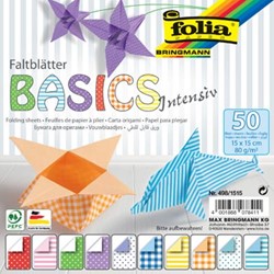 Folia vouwpapier Basic Intensive 15 x 15 cm pak met 50 vel