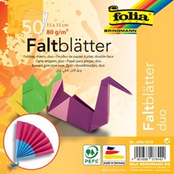Folia vouwpapier Duo 15 x 15 cm pak met 50 vel