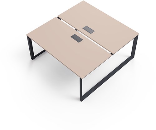 Duo bureau Conect met opbergmeubel James met 4 melamine deuren-2