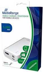 Powerbank 5200 mAh wit MediaRange