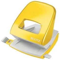 Leitz WOW 5008 perforator 2 gaats 30vel geel op blister