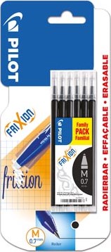 Pilot vulling voor Frixion Ball en Frixion Ball Clicker zwart, etui met 6 stuks, op blister