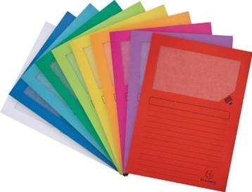 Exacompta L-map met venster Forever® geassorteerde kleuren pak van 10 stuks