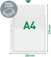 Harmonica showtas Leitz Premium met bovenklep PP 150 micron A4 glashelder 5 stuks-3