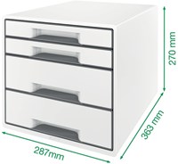 Leitz ladekastje WOw 4 laden wit/grijs-2