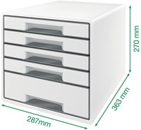 Ladenblok Leitz WOW 5 laden wit/blauw-3