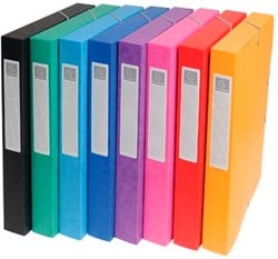Exacompta elastobox Exabox 8 geassorteerde kleuren: geel rood roze paars blauw turquoise groen e...