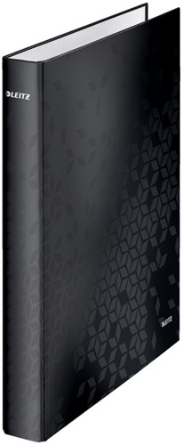Ringband Leitz WOW A4 4-rings D-mech 25mm karton zwart