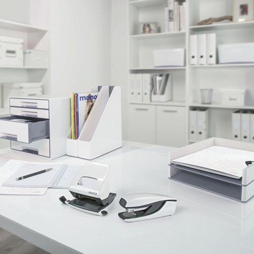 Ringband Leitz WOW A4 4-rings D-mech 25mm karton wit-2