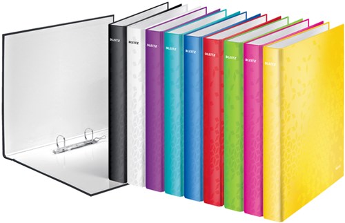 Ringband Leitz WOW A4 4-rings D-mech 25mm karton wit-3