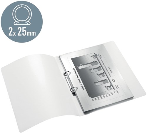 Ringband Leitz WOW A4 2-rings O-mech 25mm PP wit-3