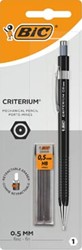 Bic vulpotlood Criterium, blister van 1 stuk + 12 vullingen (gratis), zwart, 0,5 mm