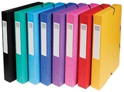 Exacompta elastobox Exabox 8 geassorteerde kleuren: geel rood roze paars blauw turquoise groen e...