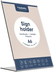 Folderhouder L-standaard A6 staand acryl