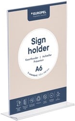 Folderhouder T-standaard A6 staand acryl