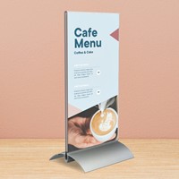 Folderhouder  T-standaard 1/3 A4 staand acryl aluminium-3