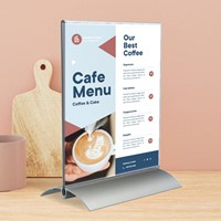 Folderhouder T-standaard A4 staand acryl aluminium-3