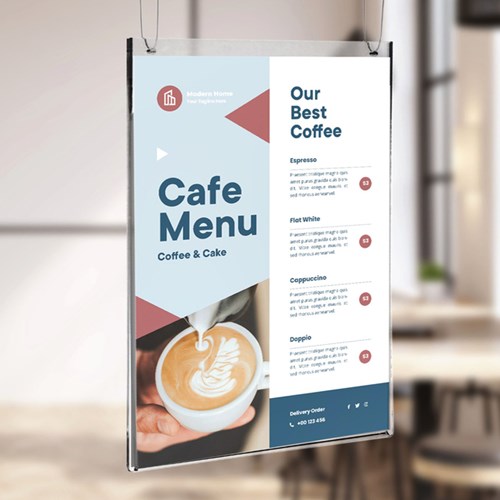 Posterhouder OPUS 2 A3 staand acryl-2