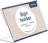 Folderhouder L-standaard 90x60mm liggend acryl