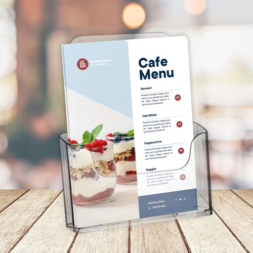 Folderhouder OPUS 2 tafel/wand A4 transparant-3